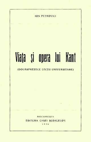 Ion Petrovici - Viaţa şi opera lui Kant