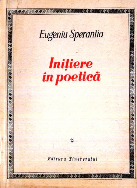 Eugeniu Sperantia - Inițiere în poetică