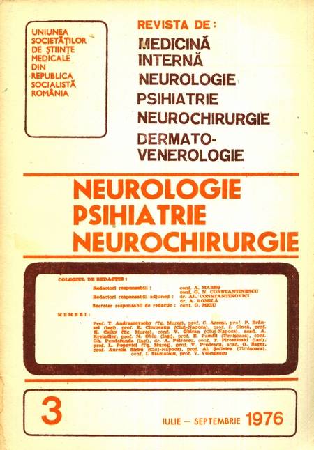 Revista de neurologie, psihiatrie, neurochirurgie - Nr. 3 / 1976